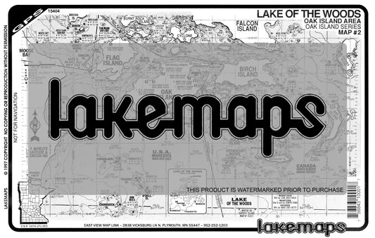 Lake of the Woods County, MN - Oak Island - map 2 -Oak Island (GPS) - Lakemap - 15404