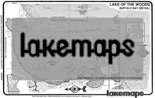 Lake of the Woods County, MN - BUFFALO BAY (Detail)(Canada) - Lakemap - 15412