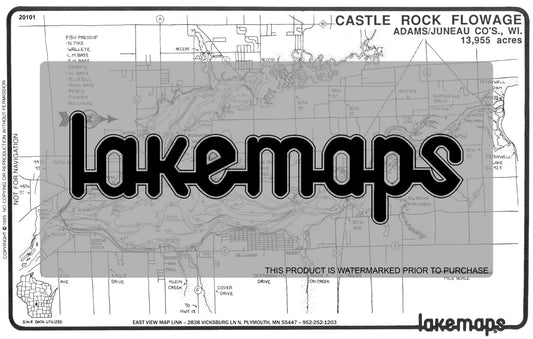 Adams County, WI - CASTLE ROCK FLOWAGE - Lakemap - 20101