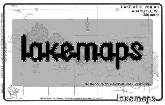 Adams County, WI - ARROWHEAD - Lakemap - 20106