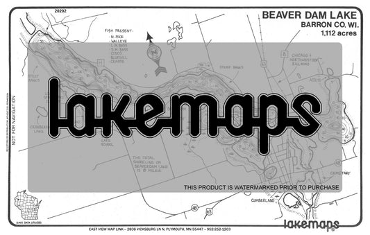 Barron County, WI - BEAVER DAM - Lakemap - 20202