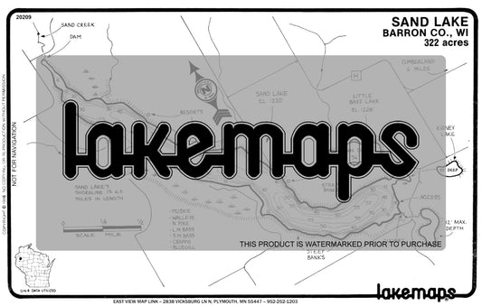 Barron County, WI - SAND - Lakemap - 20209