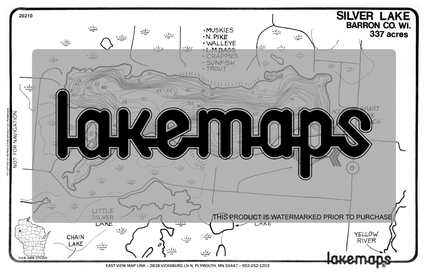Barron County, WI - SILVER - Lakemap - 20210