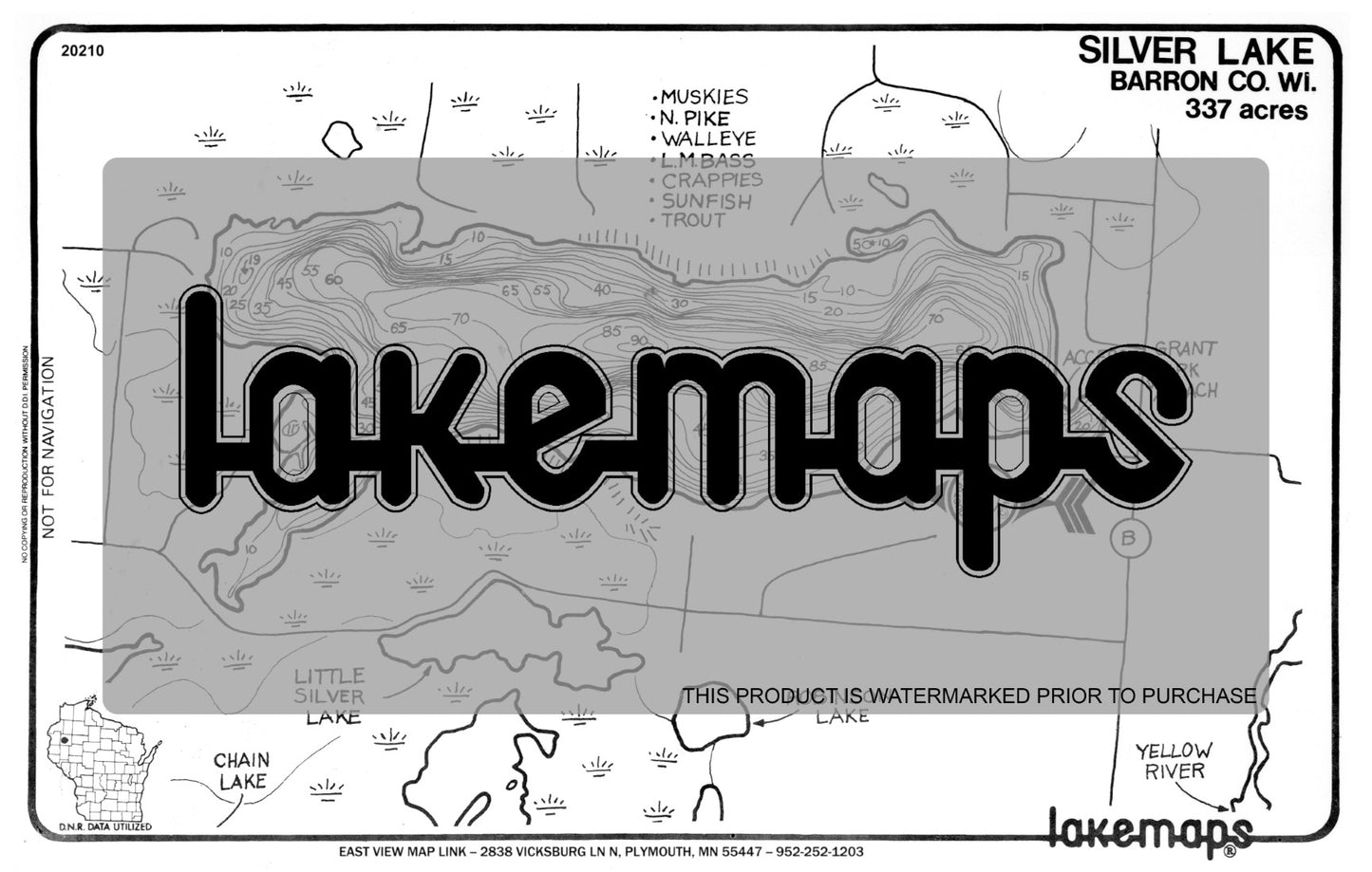 Barron County, WI - SILVER - Lakemap - 20210