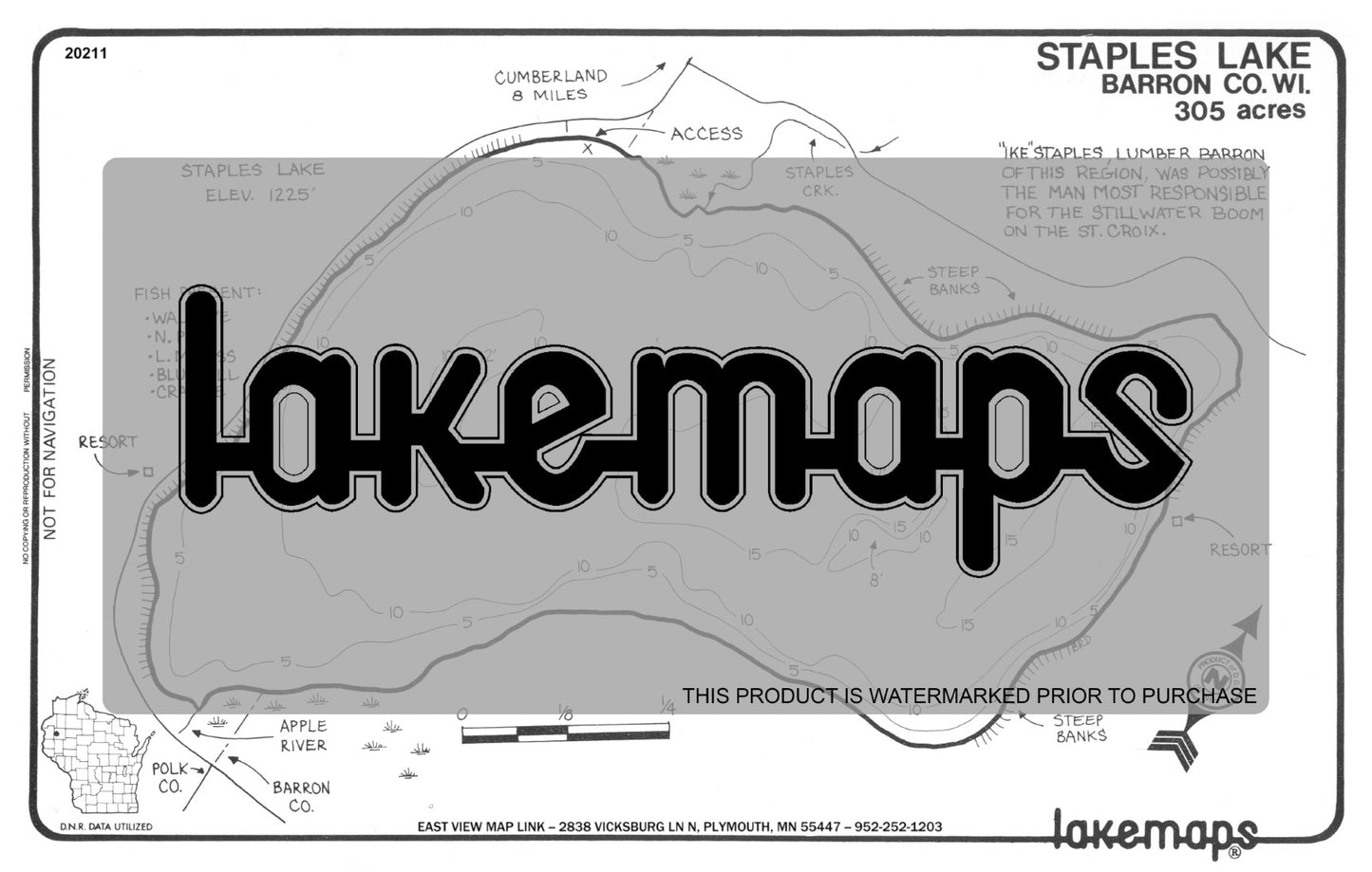 Barron County, WI - STAPLES - Lakemap - 20211