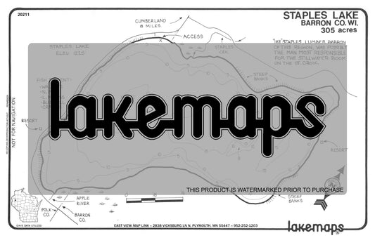 Barron County, WI - STAPLES - Lakemap - 20211