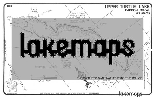 Barron County, WI - TURTLE, UPPER - Lakemap - 20213