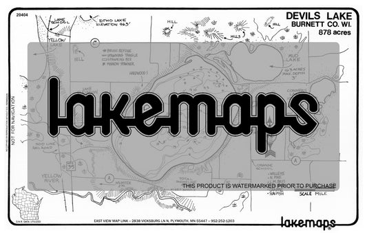 Burnett County, WI - DEVILS - Lakemap - 20404