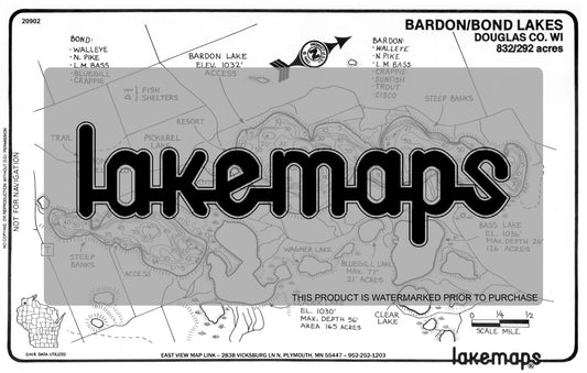 Douglas County, WI - BARDON/Bond - Lakemap - 20902