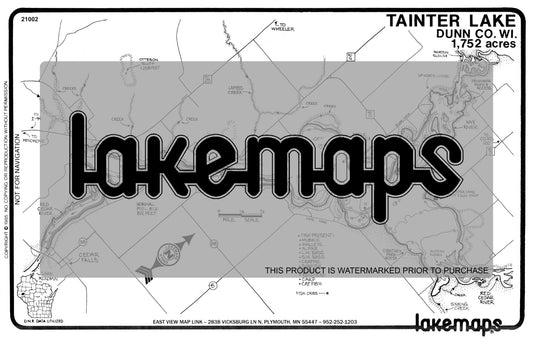 Dunn County, WI - TAINTER - Lakemap - 21002