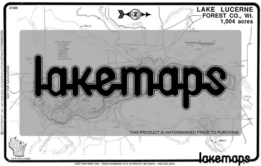 Forest County, WI - LUCERNE - Lakemap - 21309