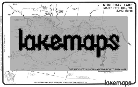 Marinette County, WI - NOQUEBAY - Lakemap - 22103