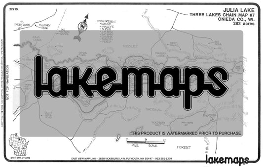 Oneida County, WI - JULIA - Lakemap - 22219