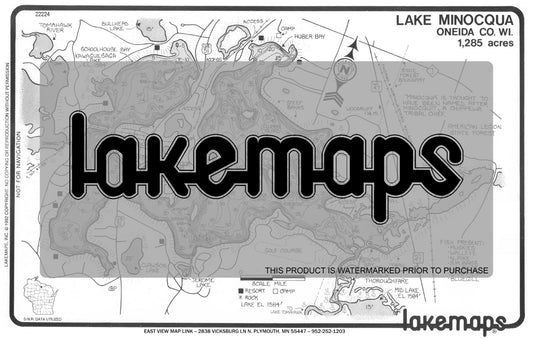 Oneida County, WI - MINOCQUA - Lakemap - 22224