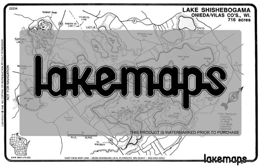 Oneida County, WI - SHISHEBOGAMA - Lakemap - 22234