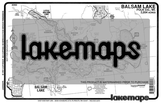 Polk County, WI - BALSAM - Lakemap - 22302