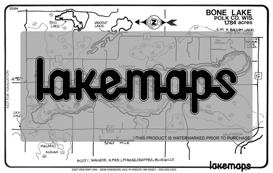 Polk County, WI - BONE - Lakemap - 22304