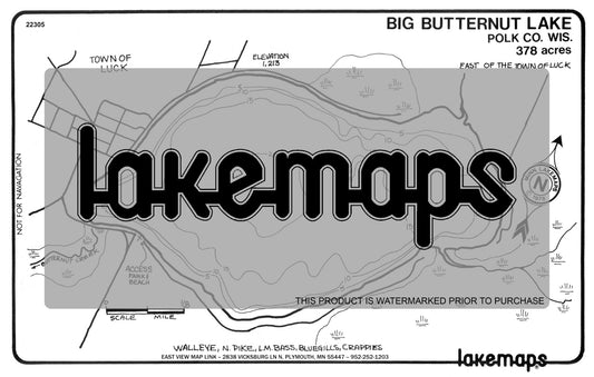 Polk County, WI - BUTTERNUT, Big - Lakemap - 22305