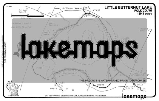 Polk County, WI - BUTTERNUT, Little - Lakemap - 22306