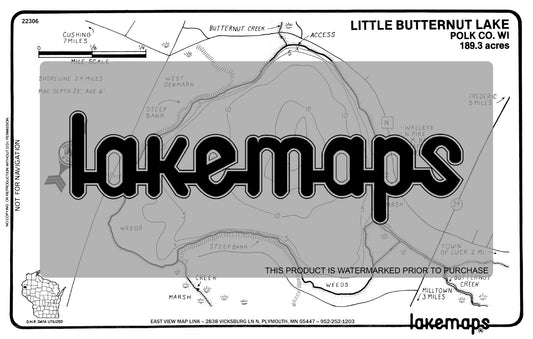 Polk County, WI - BUTTERNUT, Little - Lakemap - 22306