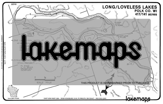 Polk County, WI - LONG / Loveless - Lakemap - 22310