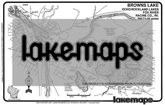 Racine County, WI - BROWNS - Lakemap - 22402