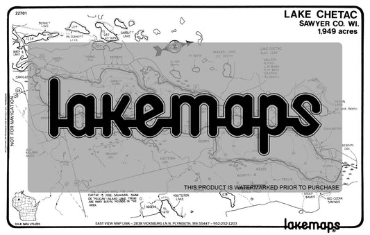 Sawyer County, WI - CHETAC - Lakemap - 22701