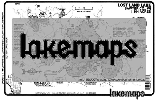 Sawyer County, WI - LOST LAND - Lakemap - 22705