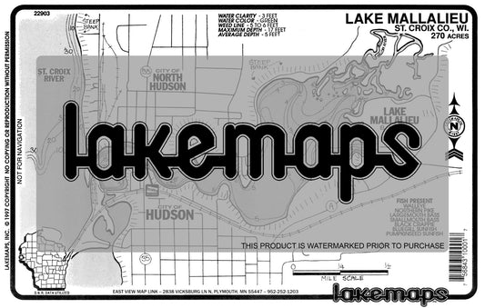 St. Croix County, WI - MALLALIEU - Lakemap - 22903