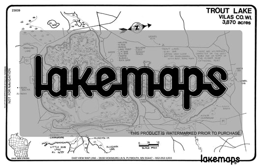 Vilas County, WI - TROUT - Lakemap - 23039