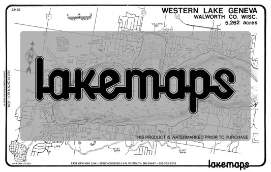 Walworth County, WI - -GENEVA  -West Half - Lakemap - 23105