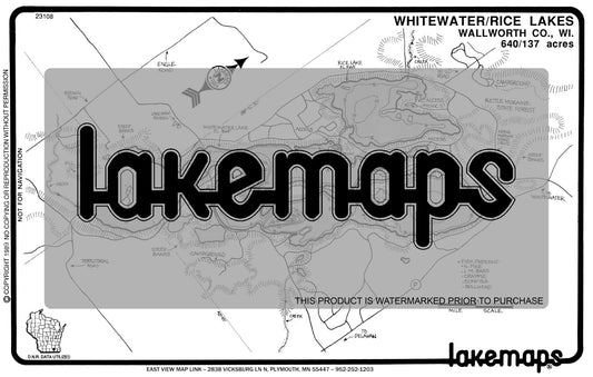 Walworth County, WI - WHITE WATER - Lakemap - 23108