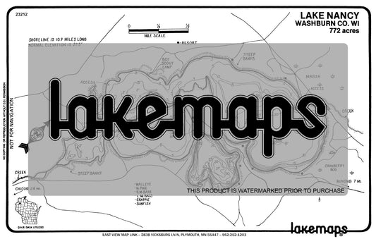 Washburn County, WI - NANCY - Lakemap - 23212