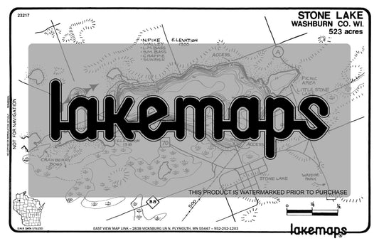 Washburn County, WI - STONE - Lakemap - 23217