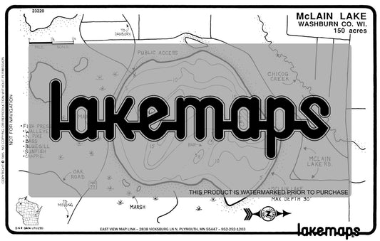 Washburn County, WI - McLAIN - Lakemap - 23220