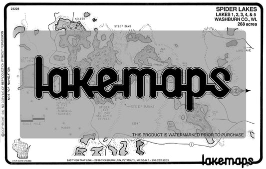 Washburn County, WI - SPIDER CHAIN (1,2,3,4,5) - Lakemap - 23228