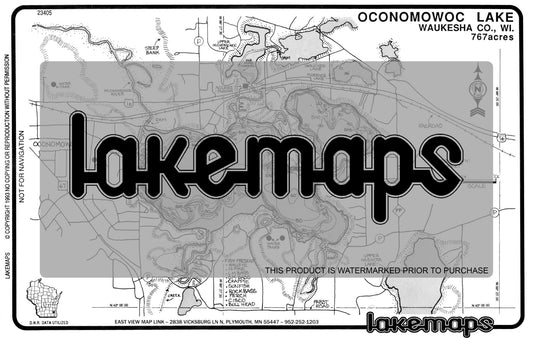 Waukesha County, WI - OCONOMOWOC - Lakemap - 23405