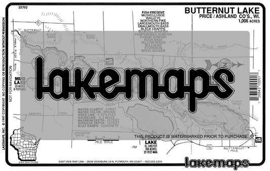 Price County, WI - BUTTERNUT - Lakemap - 23702