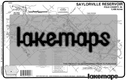 Polk County, IA - SAYLORVILLE RES. - Lakemap - 30402