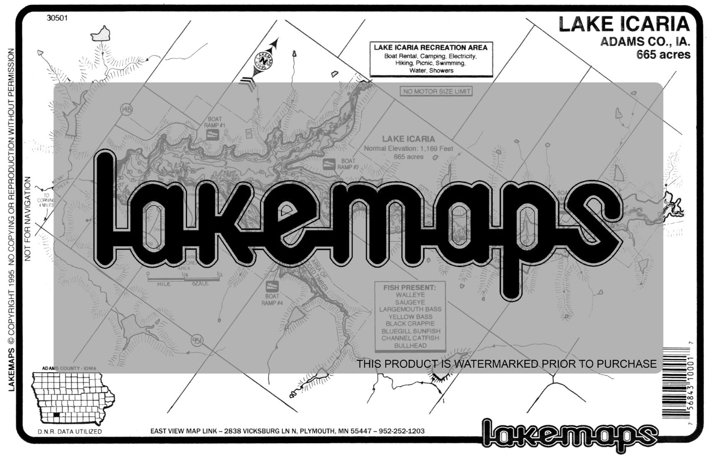 Adams County, IA - ICARIA - Lakemap - 30501