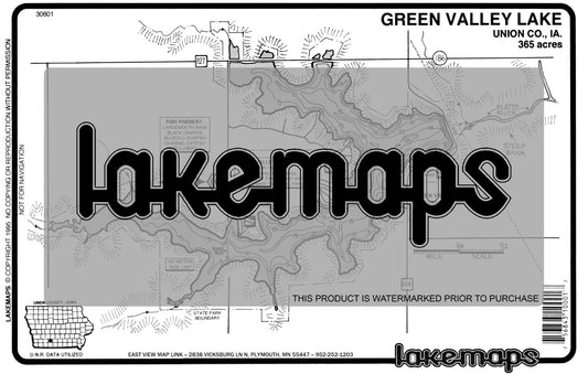 Union County, IA - GREEN VALLEY - Lakemap - 30601