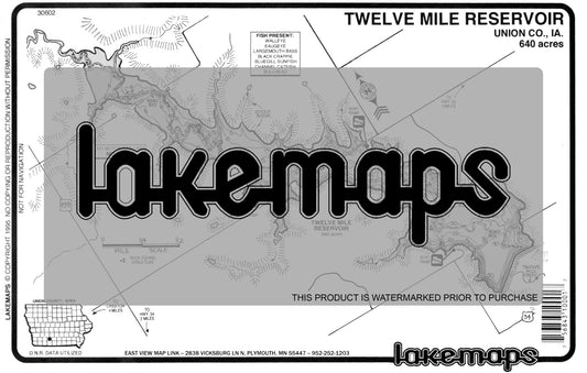 Union County, IA - TWELVE Mile - Lakemap - 30602