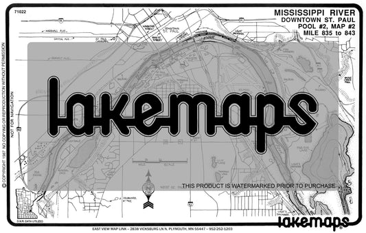 Mississippi River - Mississippi River Pool 2 - DOWNTOWN ST. PAUL   835-843 (POOL #2, Map #2) - Lakemap - 71022