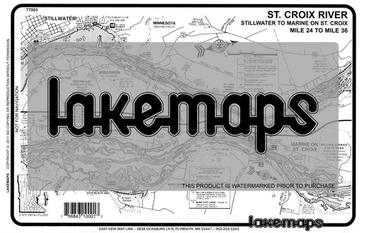 St. Croix River - STILLWATER, MN. TO WILLIAM O’ BRIEN STATE PARK - Lakemap - 77003