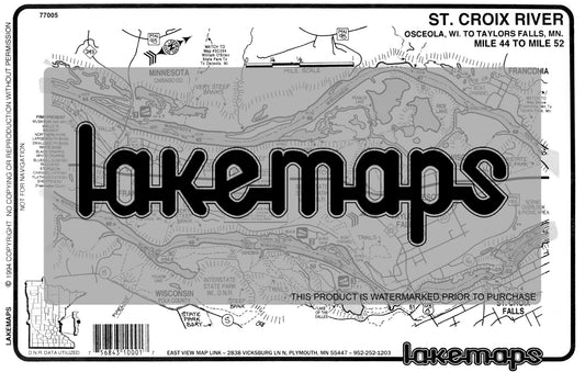 St. Croix River - OSCEOLA, WI. TO TAYLORS FALLS - Lakemap - 77005