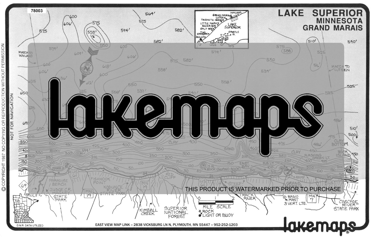 Lake Superior - Upper North Shore - GRAND MARAIS - Lakemap - 78003