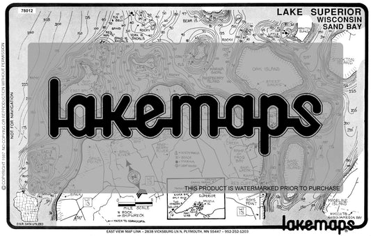 Lake Superior - Wisconsin Shoreline - SAND BAY - Lakemap - 78012