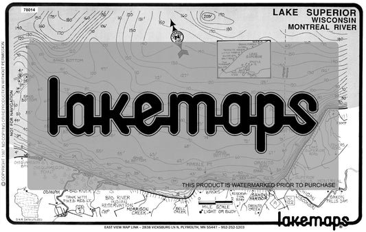 Lake Superior - Wisconsin Shoreline - MONTREAL RIVER - Lakemap - 78014