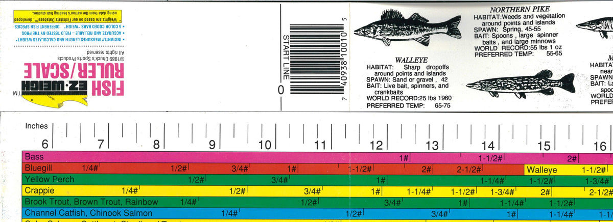 EZ Weigh Rulers NEW, More Fish, Pocket Folding 36"