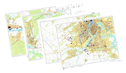 Lubeck (Germany) 4-Sheet Map Set - Soviet Military City Plans